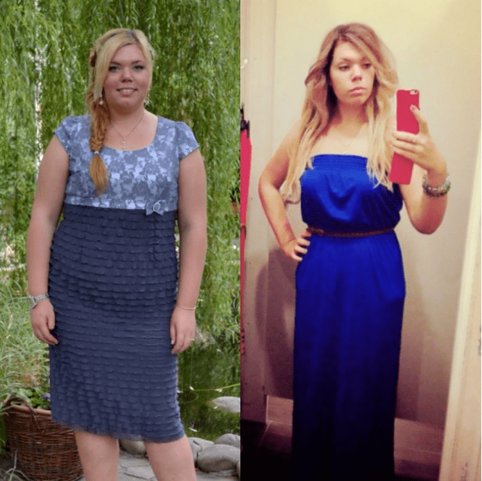 Before and after drinking diet